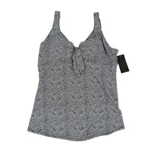 Alisha Levine Swim Dress Womens Size 22W Black White One Piece Beach Modest